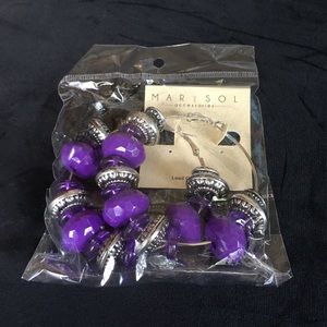 NWT Marysol Purple and Silver Hoop Earrings